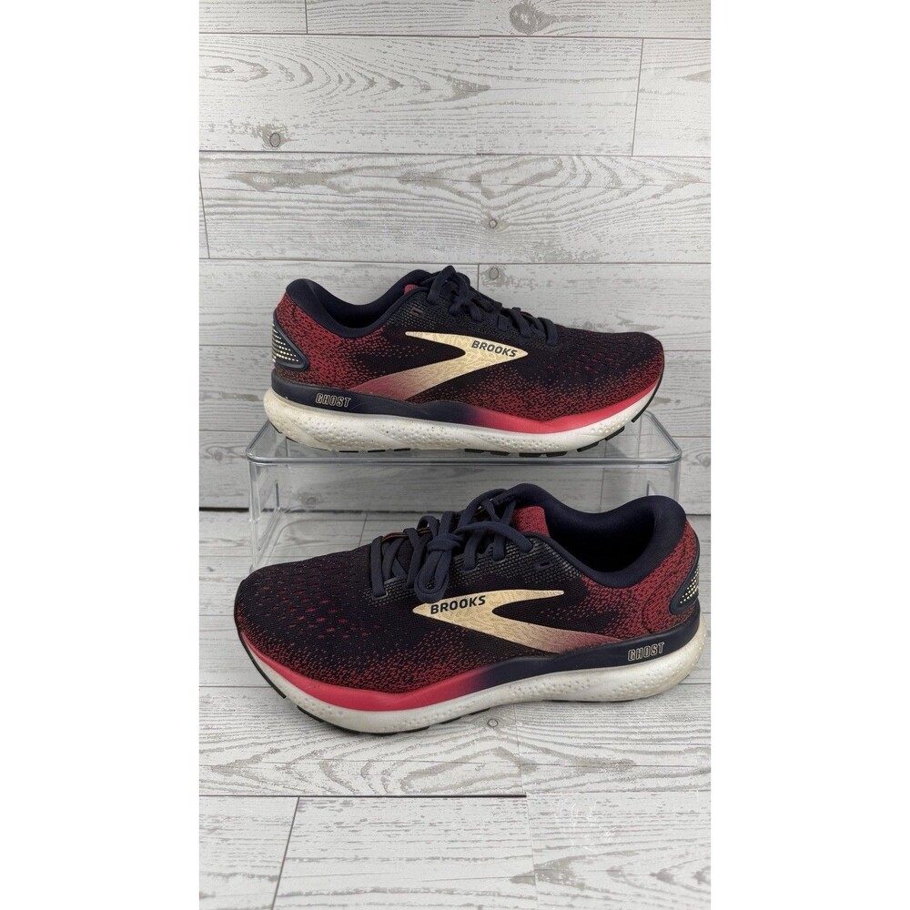 Brooks Ghost 16 Women Size 8.5 B Peacoat Apricot Purple Running Shoe #264